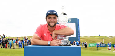 Rahm Irish Open with trophy