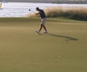 WATCH: Paul Waring pours in breaking left-to-right birdie putt at the 17th to regain solo lead 