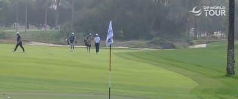 Cameron Young hits it close at the 16th Hole