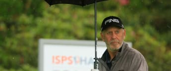 James swinging in the Slaley rain