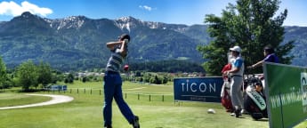 On the course: with defending champion Dylan Frittelli