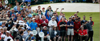 On the tee: at the Masters