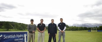 Challenge Tour stars try their hand at shinty