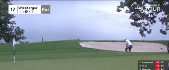 Bernd Wiesberger almost chips in for eagle at the 17th