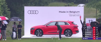 Jonas Blixt hits a dart into the par three 12th