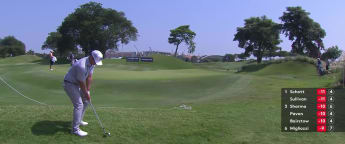 Paul Casey chips one close