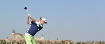 On the tee at the BMW Masters
