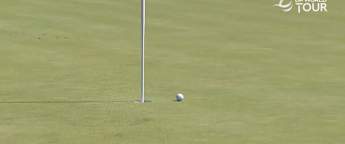 Marc Leishman nearly holes out at the fifth