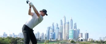 Thomas Pieters shares halfway lead in Dubai after late fireworks