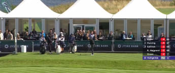 Marcus Helligkilde delights crowds at 16th hole