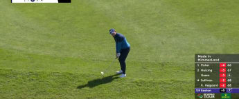 Bryce Easton holes out for eagle at 17th 