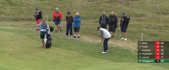 Joakim Haeggman holes monster birdie putt from off the green!