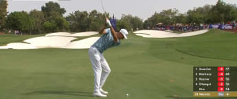 Adrian Meronk holes out for eagle on the fifth