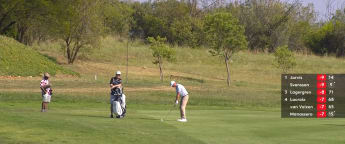 Dale Whitnell hits a stunner under pressure at the 14th