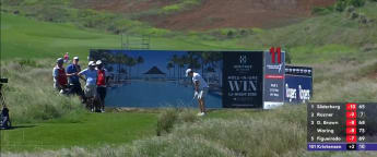 WATCH: Kristensen comes close to hole in one at infinity green on par three 11th