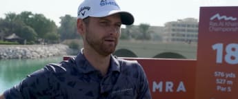 Daniel Gavins revisits par five 18th at Al Hamra Golf Club with just one club 