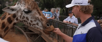 Players visit Giraffe Sanctuary ahead of Magical Kenya Open