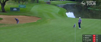 WATCH: Freddy Schott holes out for birdie from greenside bunker