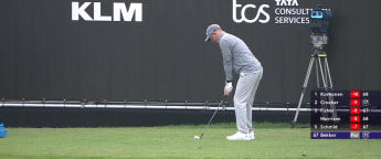 Oliver Bekker sticks one close to the pin at the par-three 11th