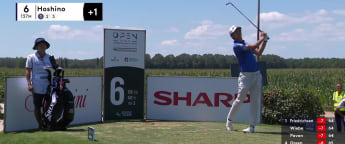 Rikuya Hoshino sets up birdie with fine tee shot at the sixth