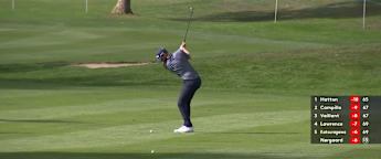 Lucas Bjerregaard continues birdie run with fine approach at the fourth