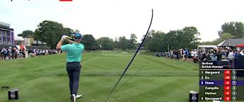 WATCH: Brandon Stone finds the green with tee shot at Belfry's iconic tenth