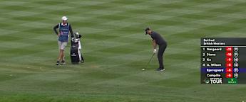Lucas Bjerregaard almost rescues par by holing out at par three 12th