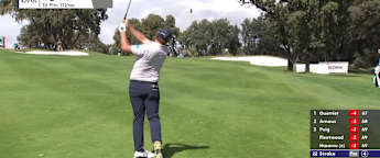 Sepp Straka sets up his first birdie of the day at the fifth