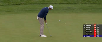 Gunner Wiebe holes for birdie at the 17th