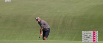 WATCH: Ugo Coussaud's cross-handed chip-in birdie at the fifth