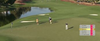 Paul Waring pours in left-to-right birdie putt at the 14th