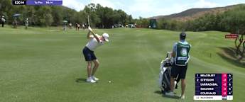 Tom McKibbin peppers pin with approach at the second