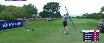 Marcus Kinhult drives the sixth green