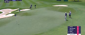 Romain Langasque holes bunker shot for eagle
