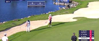 Lamprecht finishes second round with chip-in birdie 