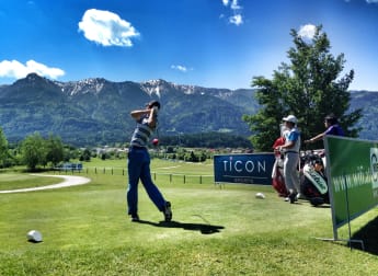 On the course: with defending champion Dylan Frittelli