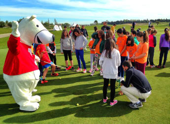 Bogey Bear showing his cubs the way in Madrid