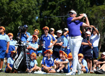 On the tee at the Australian PGA Championship