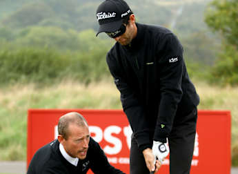 Bourdy samples Blind & Disabled Golf Clinic