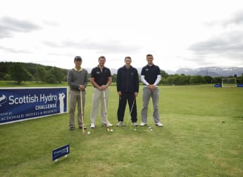 Challenge Tour stars try their hand at shinty