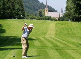 Mason on another Swiss roll in the Alps