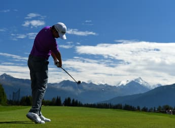 On the tee: at the Omega European Masters