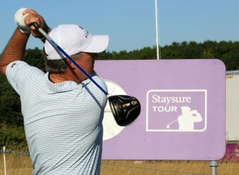 Custom Golf Stix gripping the Staysure Tour