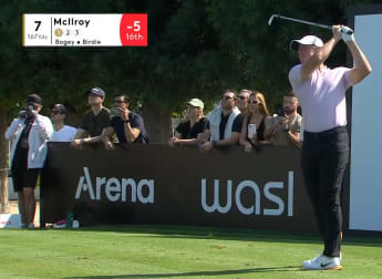 Rory McIlroy hits it to a couple of feet at the 7th Hole