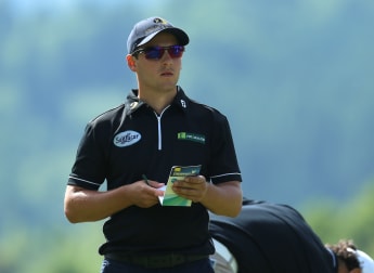 Lukas learning from the best on the Challenge Tour