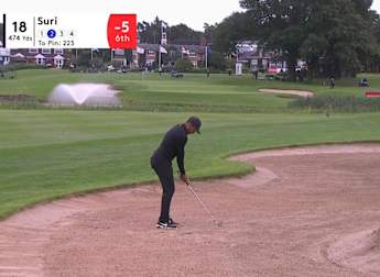 Suri hits outstanding approach shot to 18