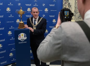 Fans flock to see Ryder Cup trophy
