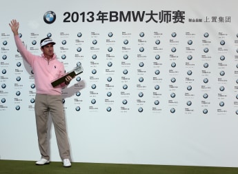 On the tee: at the BMW Masters