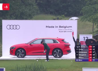 Jonas Blixt hits a dart into the par three 12th