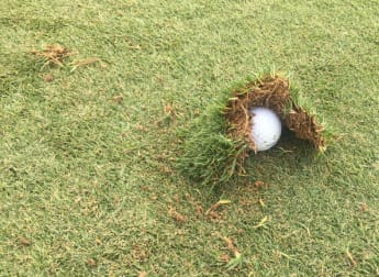 What happens when your ball is affected by a divot? 